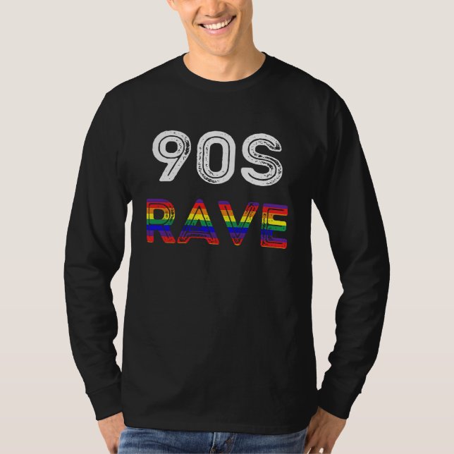 Camiseta 90's Nineties Rave Retro Techno Music Dance Party  (Frente)
