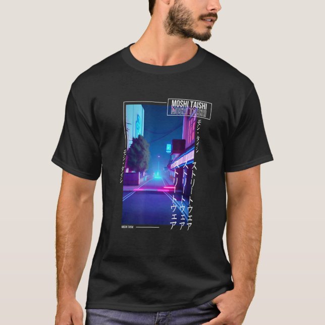 Camiseta 90's Retro Synthwave Japanese Vaporwave Otaku Aest (Frente)