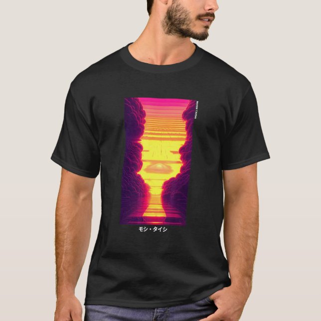 Camiseta 90's Retro Synthwave Japanese Vaporwave Otaku Aest (Frente)