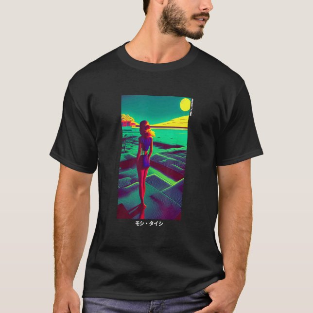 Camiseta 90's Retro Synthwave Japanese Vaporwave Otaku Aest (Frente)