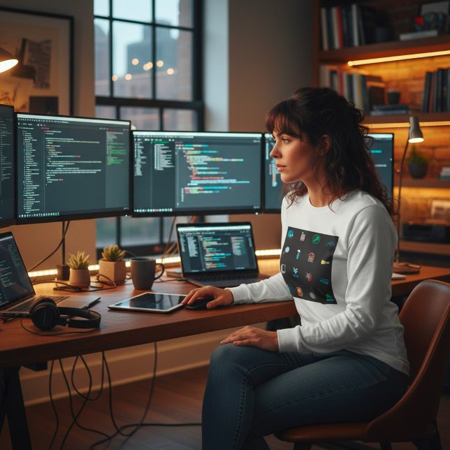 Camiseta 90s Retro Tech and Web Icon Pattern (Criador carregado)