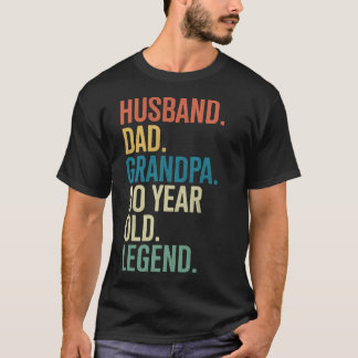 Camiseta 90th Birthday Husband Dad Grandpa Year Old Legend