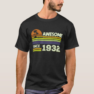 Camiseta 90th Birthday Men Women Awesome Since 1932 90 Year