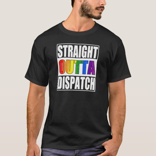 Camiseta 911 Dispatcher  Gay Pride LGBTQIA Thin Gold Line (Frente)