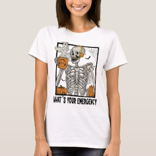 Camiseta 911 Dispatcher Halloween Skeleton What Your Emerge