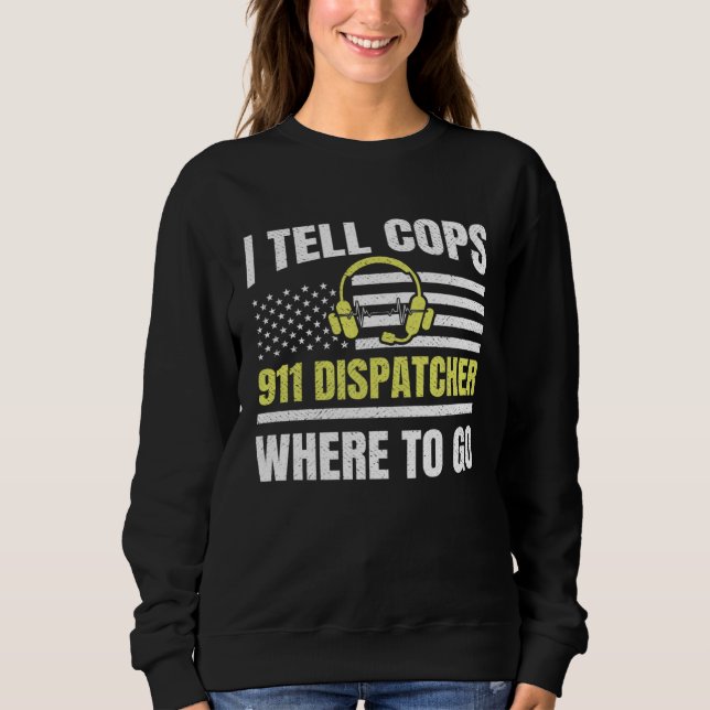 Camiseta 911 Dispatcher Thin Yellow Line Dispatch US Americ (Frente)