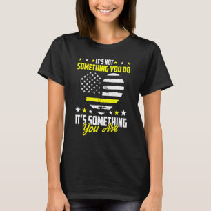 Camiseta 911 Dispatcher USA Linha Dourada fina Sinalizador
