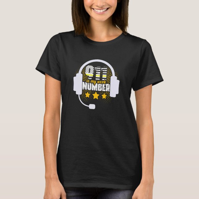 Camiseta 911 é meu número de trabalho operador de despacho  (Frente)