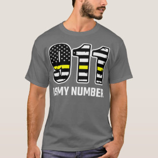 Camiseta 911 É O Meu Número De Emergência Fino, Disp Dourad