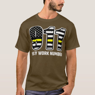 Camiseta 911 É O Meu Número De Trabalho Menos Dourado Linha