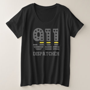 Camiseta 911 Expedidor EUA Sinalizador Thin Yellow Line Eme