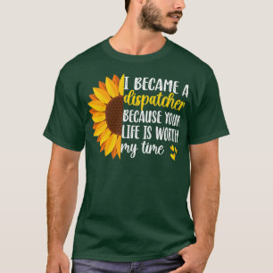 Camiseta 911 Operador de Emergência de Linha Amarela Fina d