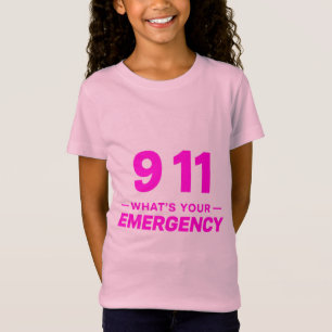 Camiseta "911 Qual é a sua emergência?" Chá de Crianças de