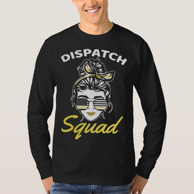 Camiseta 911 Squad Dispatcher Thin Yellow Line Dispatch Ame (Frente)