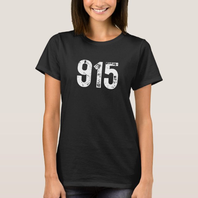 Camiseta 915 Area Code El Paso TX Mobile Telephone Area Cod (Frente)