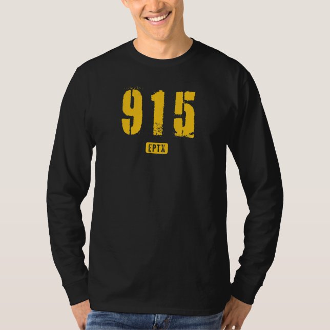 Camiseta 915 EPTX El Paso TX Design de Estêncil Áspero_4 (Frente)