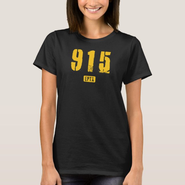 Camiseta 915 EPTX El Paso TX Rough Stencil Design_1 (Frente)