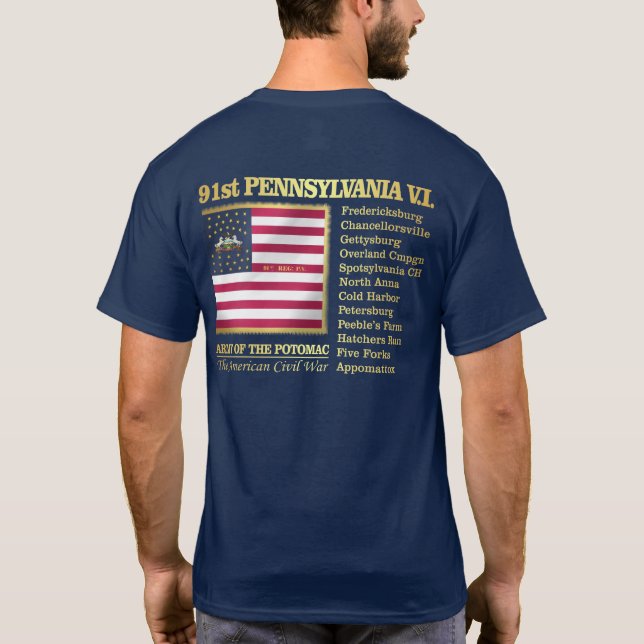 Camiseta 91rua Pensilvânia Volunteer Infantry (BH) (Verso)