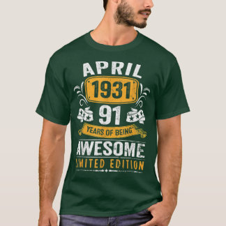 Camiseta 91ruas Homens Presentes De Aniversário Vintage Abr
