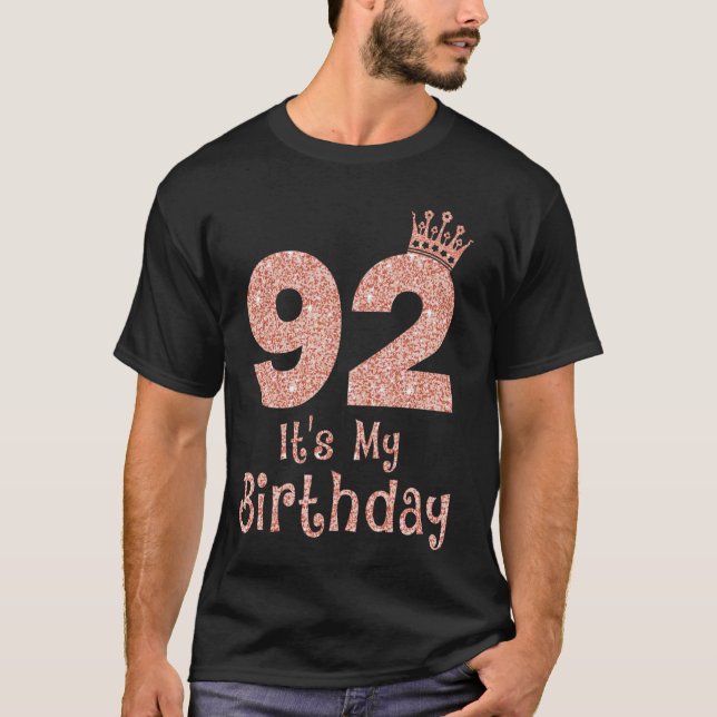 Camiseta 92 É o meu aniversário de 92 anos Feliz 92º aniver (Frente)