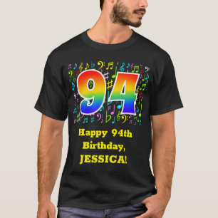 Camiseta 94.º Aniversário: Símbolos Musicais Coloridos, Rai