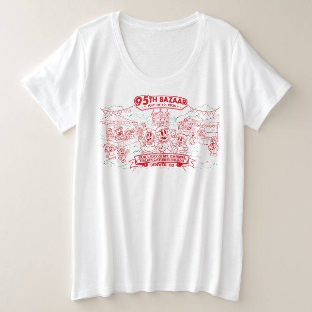 Camiseta 95º Bazaar das Mulheres (Frente do Design)