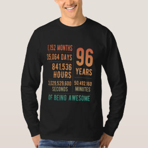 Camiseta 96º aniversário Homens Mulheres Engraçadas 96 anos