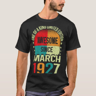 Camiseta 96 anos incríveis desde março de 1927 Vintage 96th