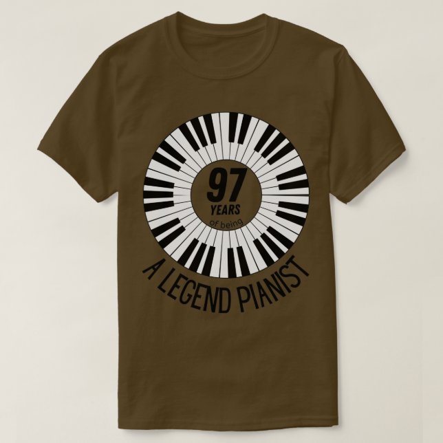Camiseta 97 anos de pianista incrível (3) (Frente do Design)