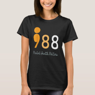 Camiseta 988 Assuntos de Saúde Mental do Semicolon Prevenir