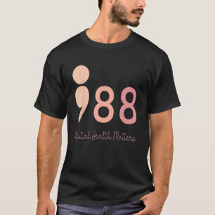 Camiseta 988 Assuntos de Saúde Mental do Semicolon Prevenir