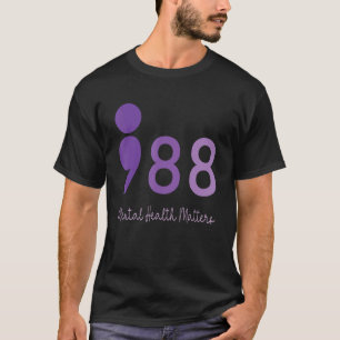 Camiseta 988 Assuntos de Saúde Mental do Semicolon Prevenir