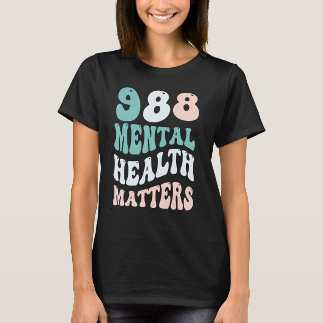 Camiseta 988 Assuntos de Saúde Mental do Semicolon Prevenir (Frente)