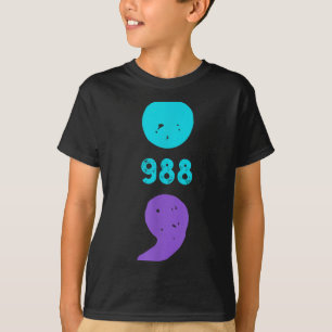 Camiseta 988 ponto e vírgula prevenção à saúde mental