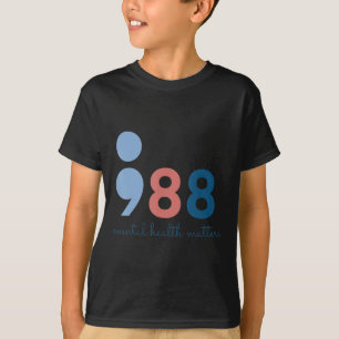 Camiseta 988 Problemas de saúde mental Prevenção suicida em