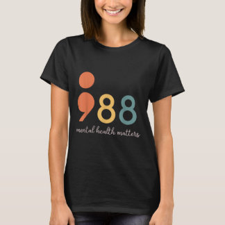 Camiseta 988 Saúde Mental Por Semicolon Prevenção Suicida