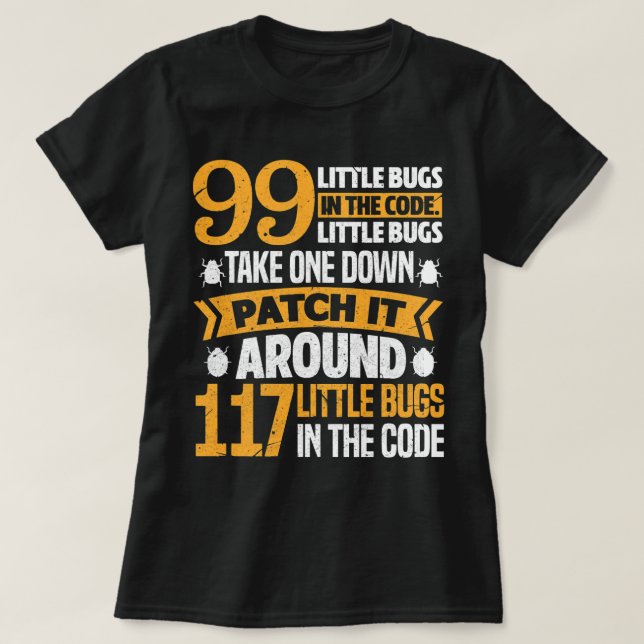 Camiseta 99 Pequenos Insetos No Programa Engenheiro De Soft (Frente do Design)