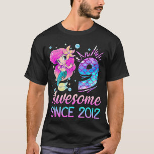 Camiseta 9.º Aniversário da Sereia Cuta Incrível Desde 2012