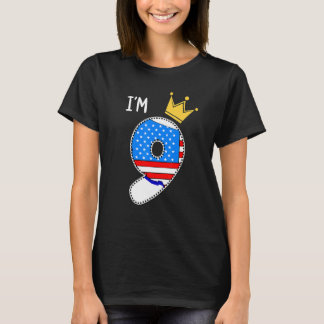 Camiseta 9.º Aniversário de Desorte Para Meninas De 9 Anos
