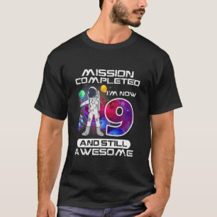 Camiseta 9.º aniversário do astronauta Espaço 9 anos Dia 1