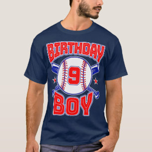 Camiseta 9.º Aniversário do Baseball Grande Número Nove 9 A