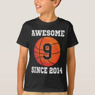 Camiseta 9.º Aniversário do Bysketbyll com mais de 9 anos d