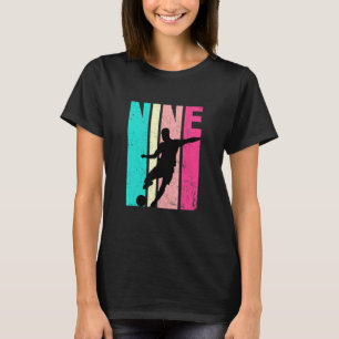Camiseta 9.º aniversário do retrato de futebol 9 anos