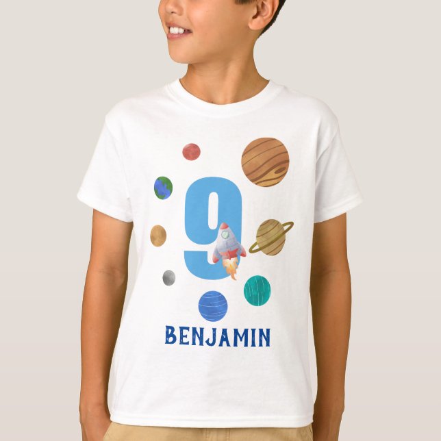 Camiseta 9.º Aniversário do Sistema Solar (Frente)