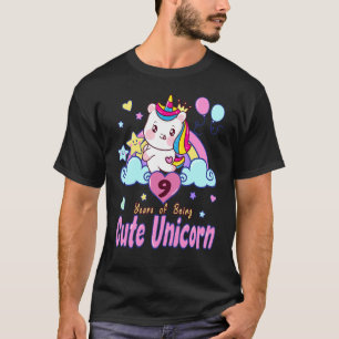 Camiseta 9. º Aniversário Do Unicórnio 9 anos de beleza U