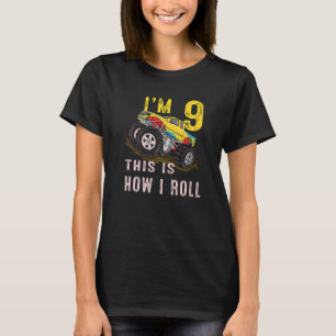 Camiseta 9.º aniversário É assim que eu monstro o caminhão 