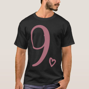 Camiseta 9.º Aniversário Para Crianças Meninas 9 Número 9 A