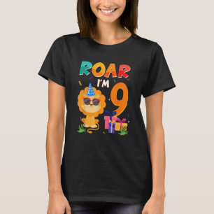 Camiseta 9.º Aniversário Rota I M 9 Anos Meninos Lion Safar