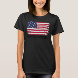 Camiseta 9.º Aniversário Vintage Usa Flag Incrível Desde 20