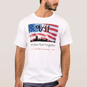 Camiseta 9/11 10º Aniversário do WTC e da bandeira